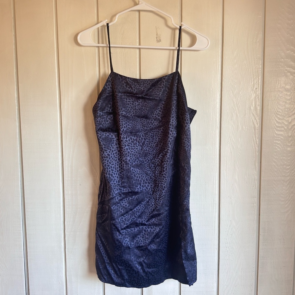 Sophie Rue Dark Blue Cheetah Print Mini Dress